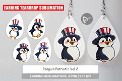 Earring Penguin Patriotic Product Image 1