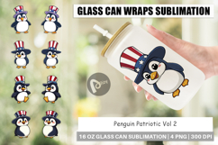 Glass Can Penguin Patriotic Product Image 1