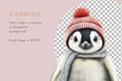 Cute Penguin Clipart | Watercolor Clipart PNG Product Image 3