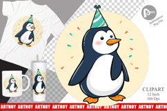 Party Penguin Clipart Product Image 1
