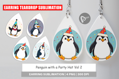 Earring Penguin with a Party Hat Product Image 1