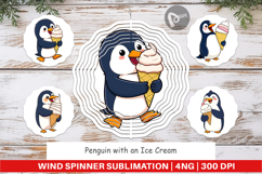 Wind Spinner Penguin with an Ice Cream Product Image 1