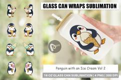Glass Can Penguin with an Ice Cream Product Image 1