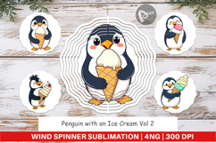 Wind Spinner Penguin with an Ice Cream Product Image 1