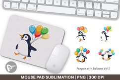 Mouse Pad Penguin with Balloons Product Image 1
