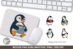 Mouse Pad Penguin with Hot Cocoa Product Image 1