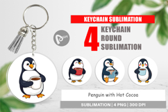 Keychain Penguin with Hot Cocoa Product Image 1