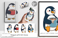 Digital Paper Penguin with Hot Cocoa Product Image 1
