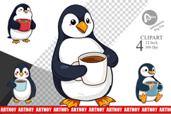 Penguin with Hot Cocoa Clipart Product Image 1