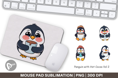 Mouse Pad Penguin with Hot Cocoa Product Image 1