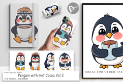 Digital Paper Penguin with Hot Cocoa Product Image 1