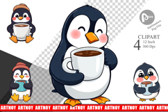 Penguin with Hot Cocoa Clipart Product Image 1