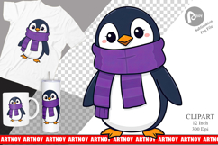Penguin in Scarf Clipart Product Image 1