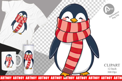 Penguin in Scarf Clipart Product Image 1