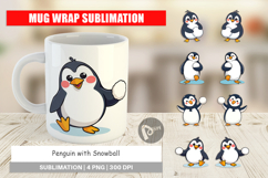 Mug Wrap Penguin with Snowball Product Image 1