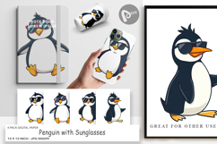 Digital Paper Penguin with Sunglasses Product Image 1