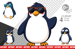 Cool Penguin Clipart Product Image 1