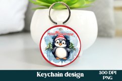 Christmas penguin round keychain sublimation