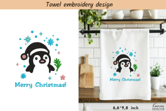 Funny Penguin|Christmas Embroidery Towel Design Product Image 1