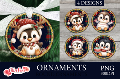 Winter Penguin | Christmas | Round Christmas Ornament Product Image 1