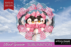 Penguins Valentine Wind Spinner Sublimation PNG Cute Day Product Image 1