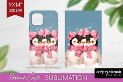 Penguins Valentine Phone Case PNG Cute Valentines Day Case Product Image 1