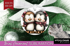 Penguins Valentine Ornament PNG Whimsical Animal PNG Product Image 1