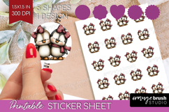 Penguins Valentine Round Sticker Whimsical Animal Printable Product Image 1