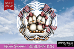 Penguins Valentine Wind Spinner Sublimation PNG Whimsical Product Image 1