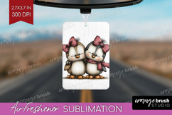 Penguins Valentine Air Freshener PNG Whimsical Animal PNG Product Image 1