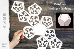Pentagon Christmas lanterns paper cut with snowflake Product Image 1