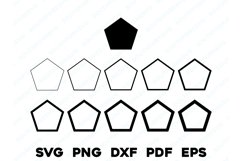 Pentagon Line Stroke Bundle Simple Shape SVG PNG DXF EPS PDF Product Image 1