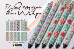 Floral Pattern Pen Wrap | Flower Pen Wrap Sublimation Bundle Product Image 1