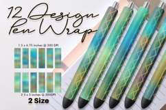 Epoxy pen wraps grid line pattern gradient turquoise Product Image 1