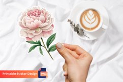 Peony flower sticker, Floral sticker, Peony blossom sticker Product Image 1