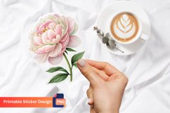 Peony flower sticker, Floral sticker, Peony blossom sticker Product Image 1