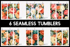 6 Seamless Peonies Flowers Tumbler Sublimation Product Image 1