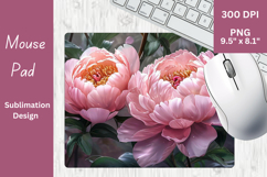Peonies Sublimation PNG for Mouse Pad 3 Product Image 1