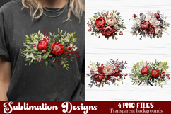 Watercolor Pink Peonies Flowers Clipart Product Image 1