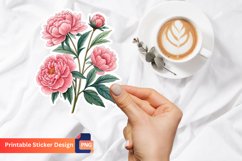 Peony Flower Sticker, Peony Blossom Sticker Product Image 1