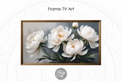 Peony flowers frame TV art JPG file as digital download 