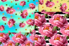 Peonies digital paper bundle, summer scrapbooking digital paper, flower digital paper.