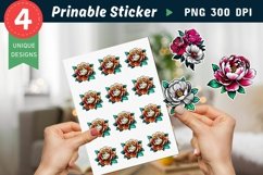Peonies Sticker Clipart Product Image 1