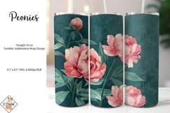 Peonies Tumbler | Sublimation wrap Product Image 1