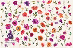 Watercolor Colorful Flowers Clipart Set Product Image 6