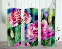 Beautiful Peonies | Digital Download | Flower Tumbler Wrap Product Image 3