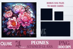Stained Glass Peonies Flowers Sublimation Bundle Product Image 2