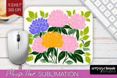 Peony Modern Floral Mouse Pad Sublimation Sping Flower Product Image 1