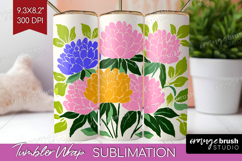 Peony Modern Floral Tumbler Wrap Sping Flower Tumbler PNG Product Image 1