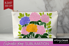 Peony Modern Floral Cosmetic Bag Sping Flower Makeup Bag PNG Product Image 1
